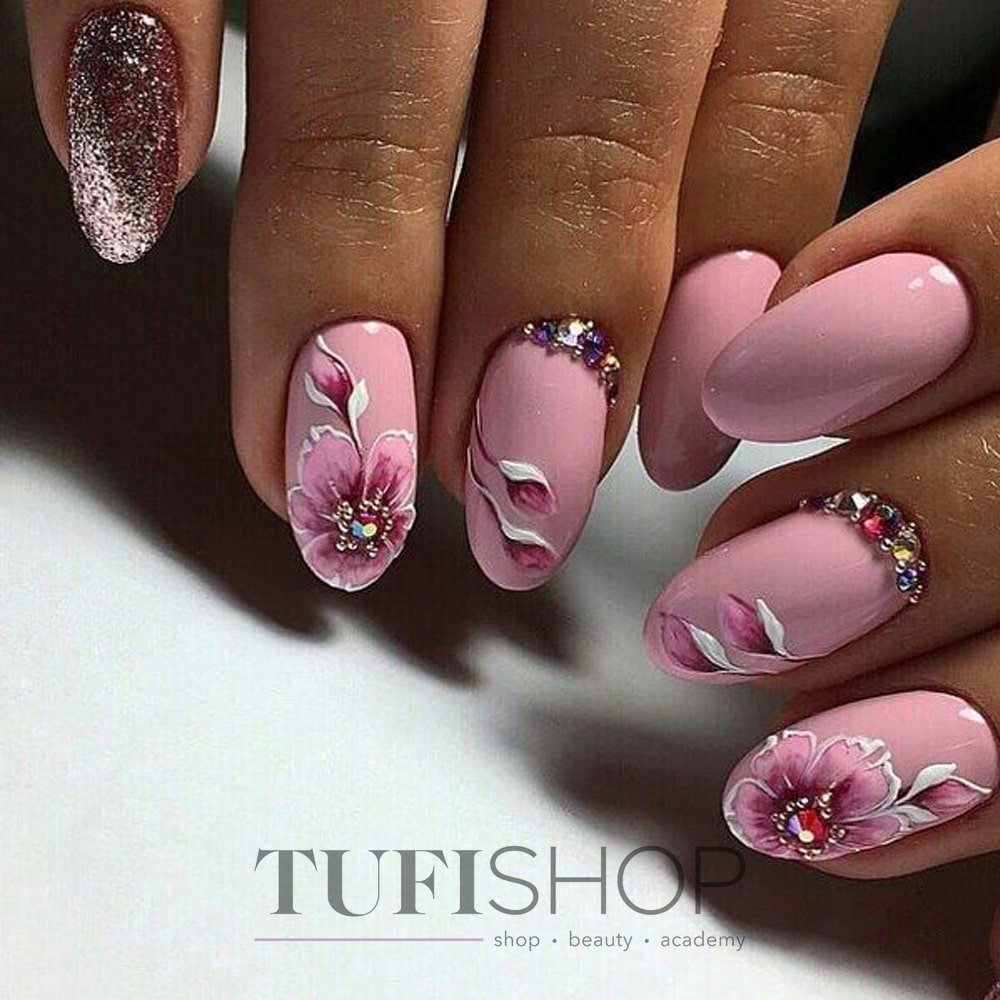 24 шт., накладные ногти персикового и розового цвета