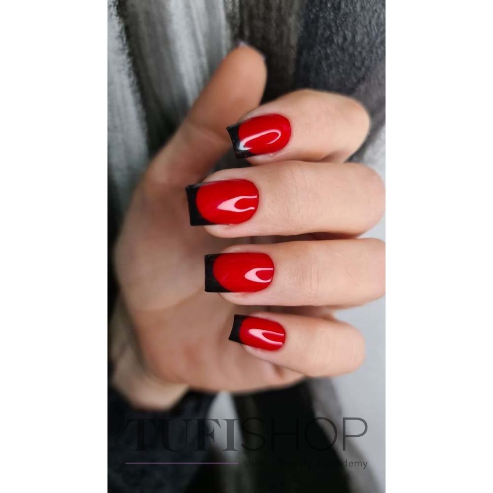 Дизайн ногтей френч черно красный (75 фото)